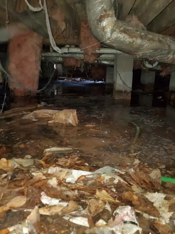 Crawl space flood assessment for Commercial Water Damage Restoration in Opelousas